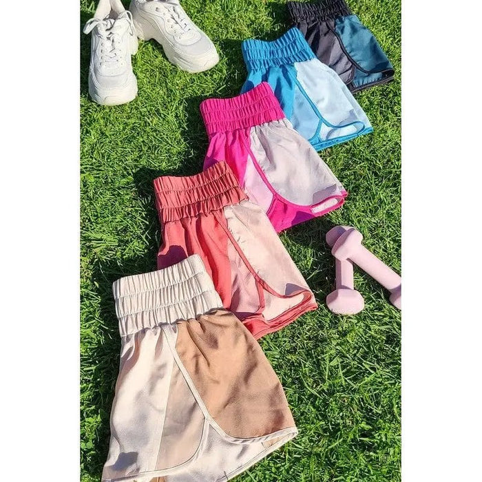 Color - block activewear shorts - LECCE