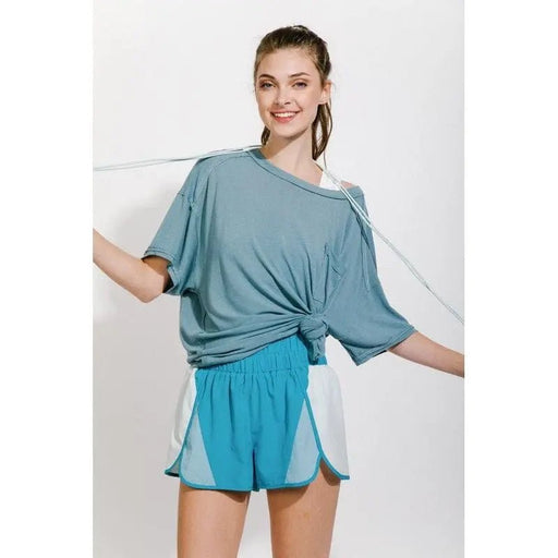 Color - block activewear shorts - LECCE