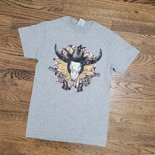 Cow skull w/ guns top - LECCE