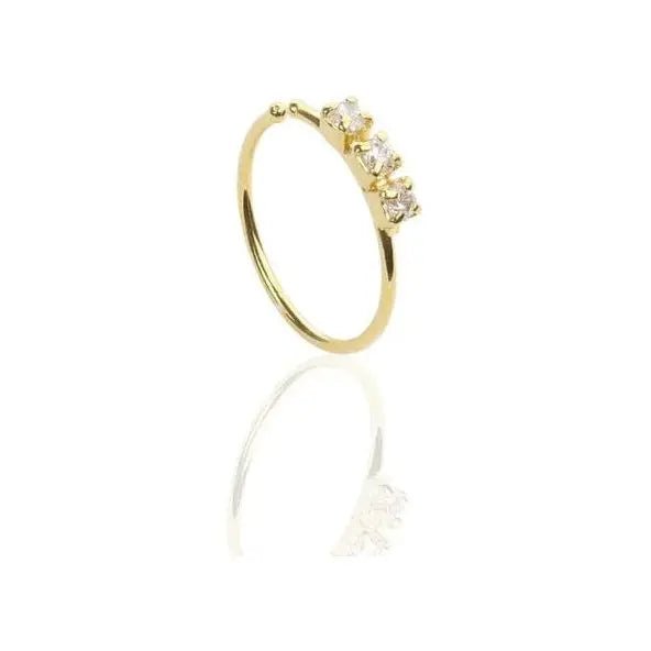 Crystal lined nose hoop o - ring - LECCE