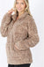 MELANGE FAUX FUR HALF ZIP POCKET PULLOVER Zenana