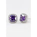 Dainty cubic zirconia square stud earrings - LECCE