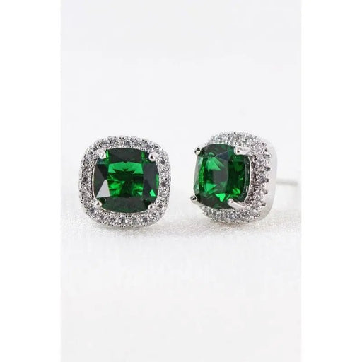 Dainty cubic zirconia square stud earrings - LECCE