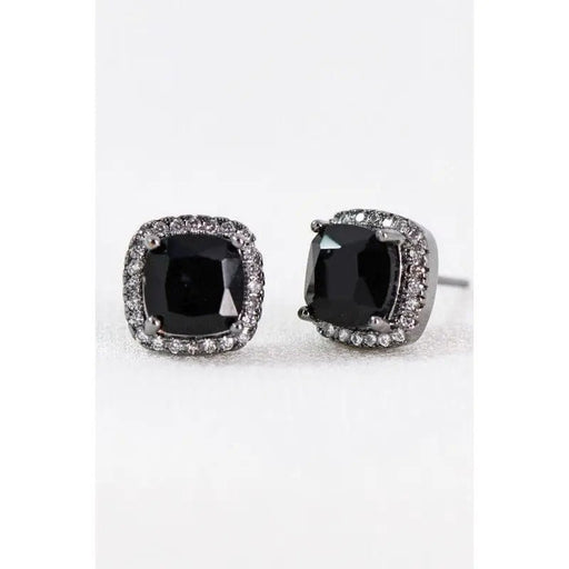 Dainty cubic zirconia square stud earrings - LECCE