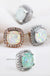 Dainty opal square stud earrings - LECCE