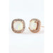 Dainty opal square stud earrings - LECCE