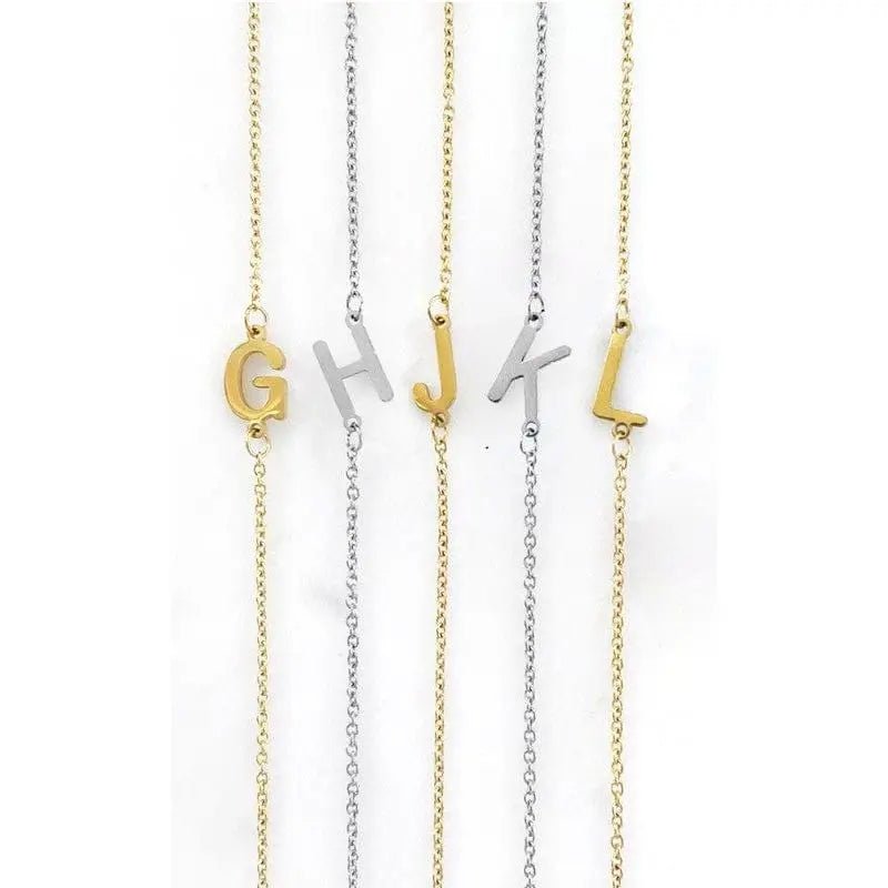 Dainty Sideways Initial Necklace - LECCE