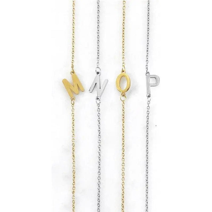 Dainty Sideways Initial Necklace - LECCE