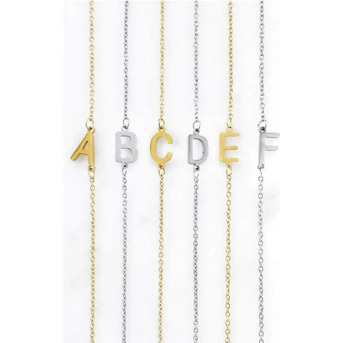 Dainty Sideways Initial Necklace - LECCE