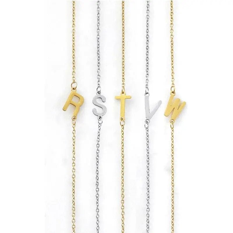 Dainty Sideways Initial Necklace - LECCE