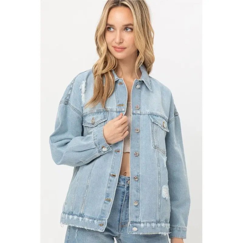Denim oversized jacket - LECCE