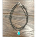 Double Layer Navajo Pearl Necklace with Turquoise Pendent - LECCE