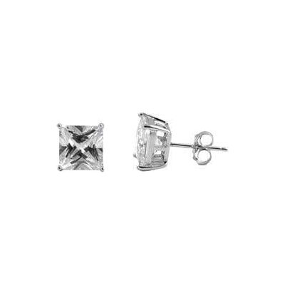 Square 925 Sterling Silver AAA CZ studs