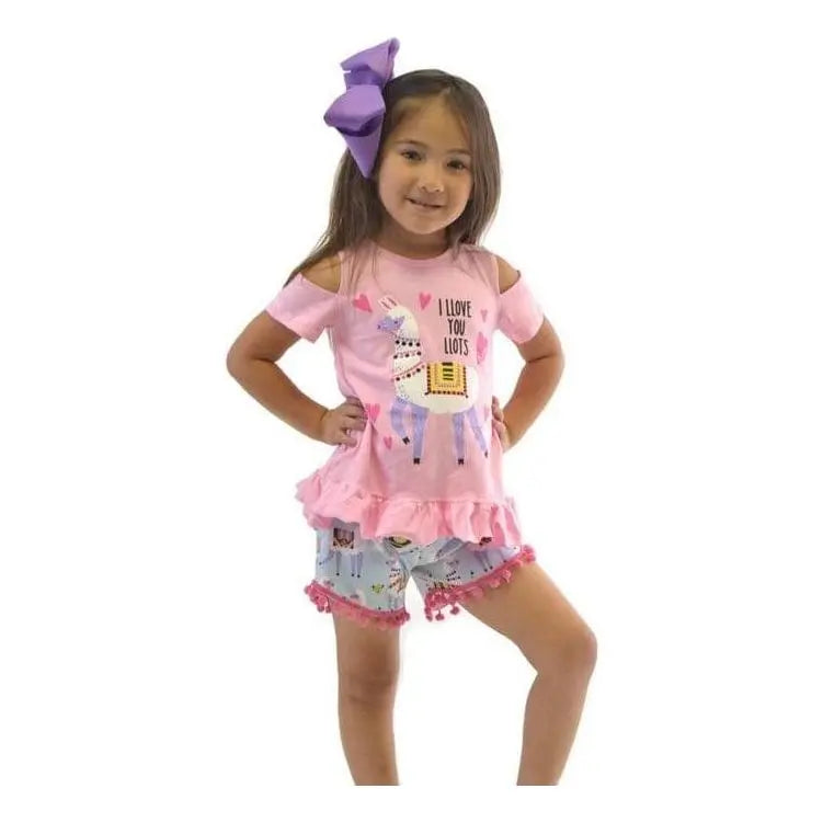 LLAMA 2 PC SET W POM POM SHORTS