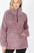 ANGE FAUX FUR HALF ZIP POCKET PULLOVER