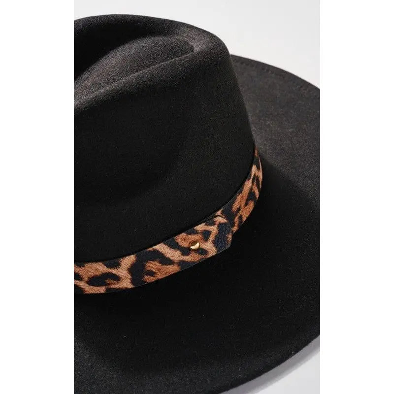 Panama rancher hat with animal print strap LECCE