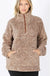 ANGE FAUX FUR HALF ZIP POCKET PULLOVER