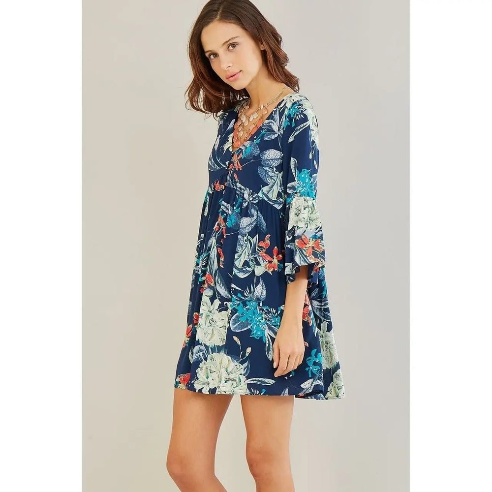 Floral print dress NAVY 