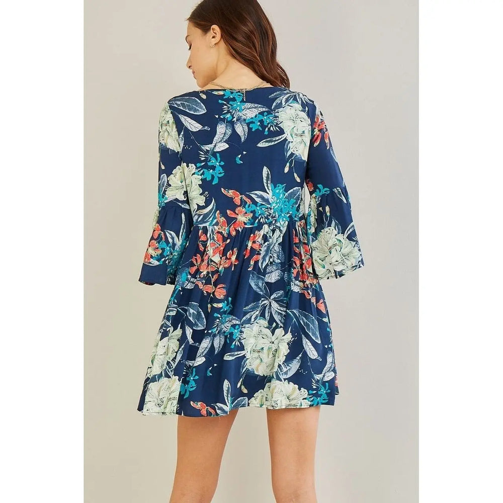 Floral print dress NAVY 