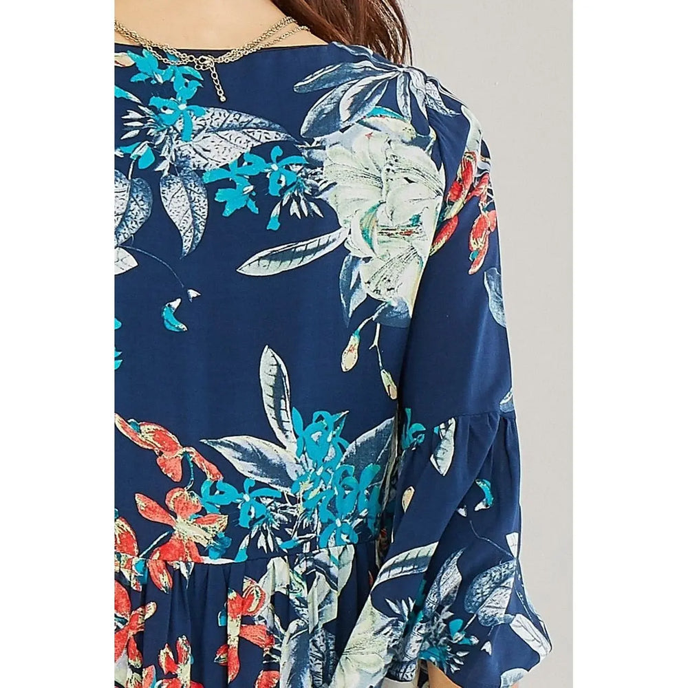 Floral print dress NAVY 