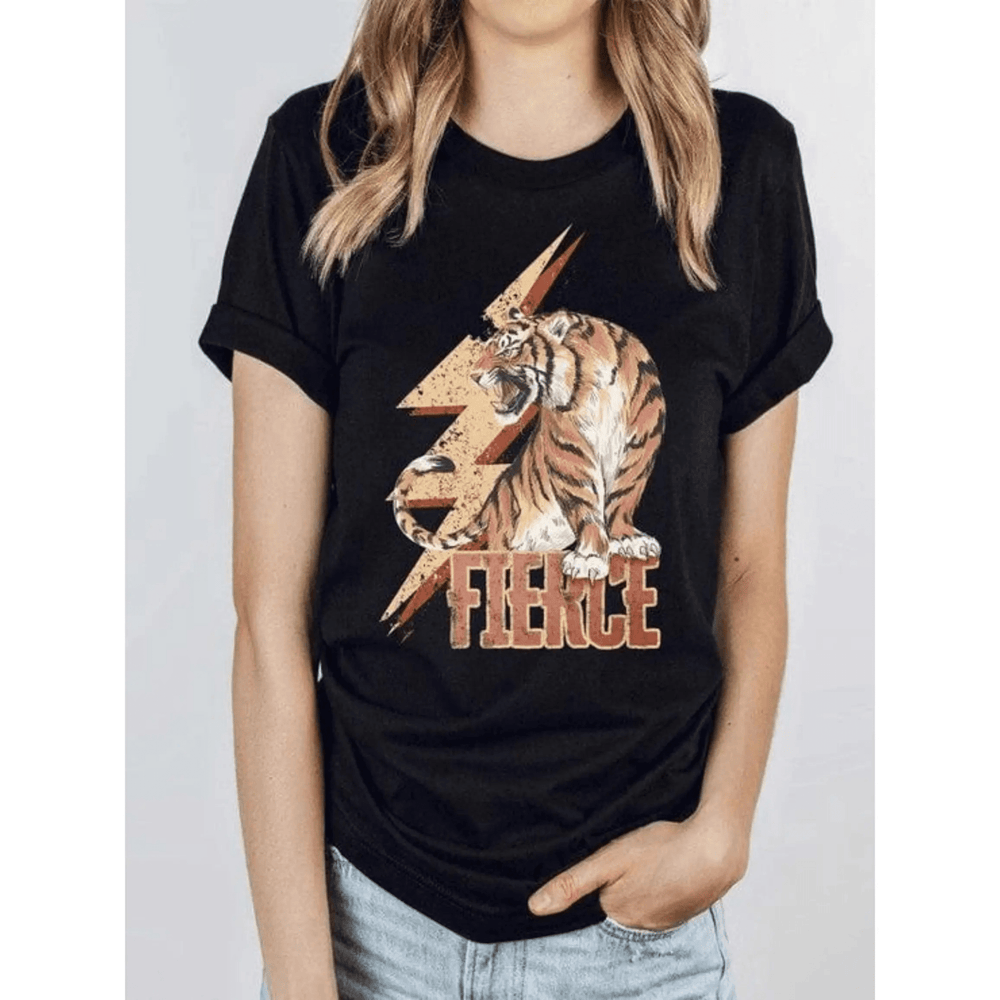 Fierce tiger graphics unisex t-shirt - LECCE