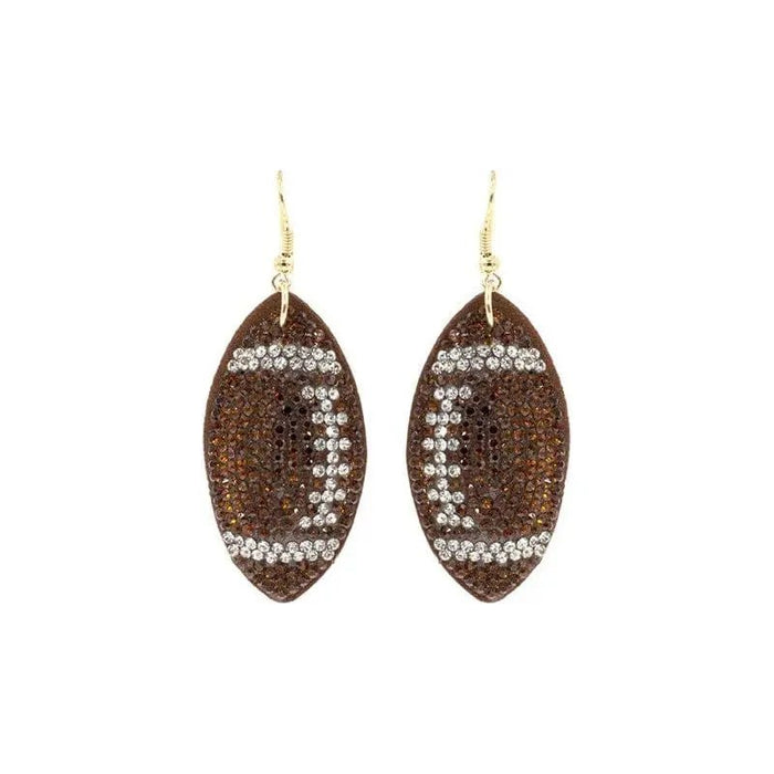 football crystal puffy hook earrings - LECCE