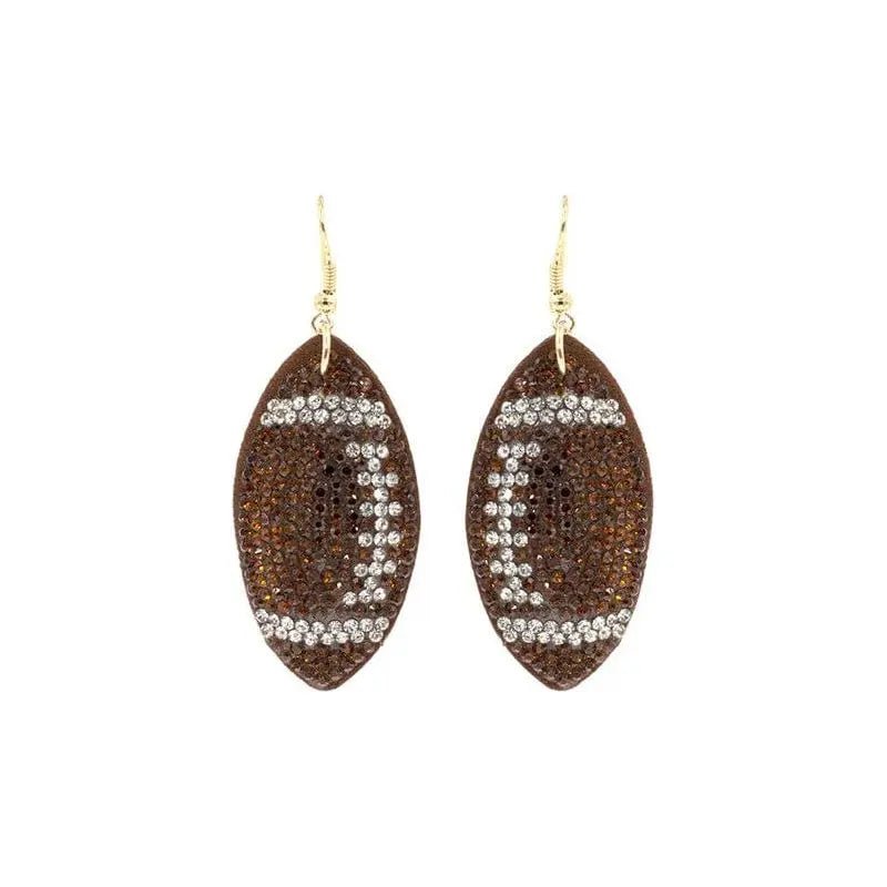 football crystal puffy hook earrings - LECCE