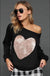 French terry wide neck top with big sequins - LECCE