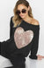 French terry wide neck top with big sequins - LECCE
