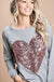 French terry wide neck top with big sequins - LECCE