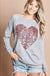 French terry wide neck top with big sequins - LECCE