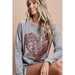 French terry wide neck top with big sequins - LECCE