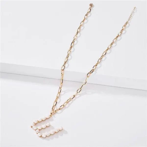 Fresh water pearl initial letter necklace - LECCE