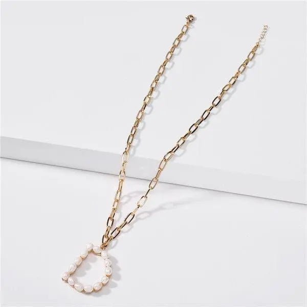 Fresh water pearl initial letter necklace - LECCE