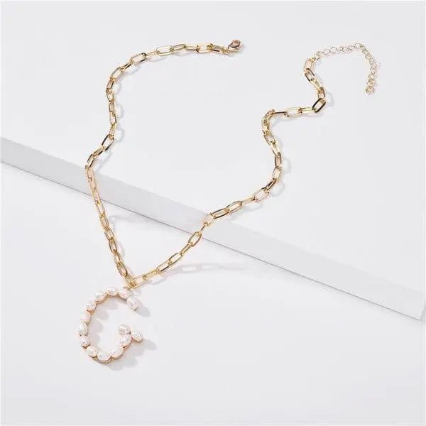 Fresh water pearl initial letter necklace - LECCE