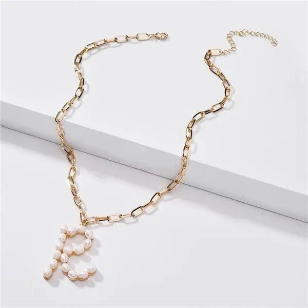 Fresh water pearl initial letter necklace - LECCE