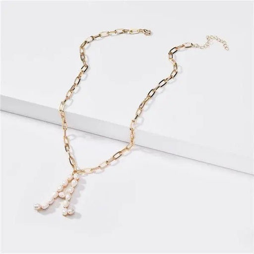 Fresh water pearl initial letter necklace - LECCE