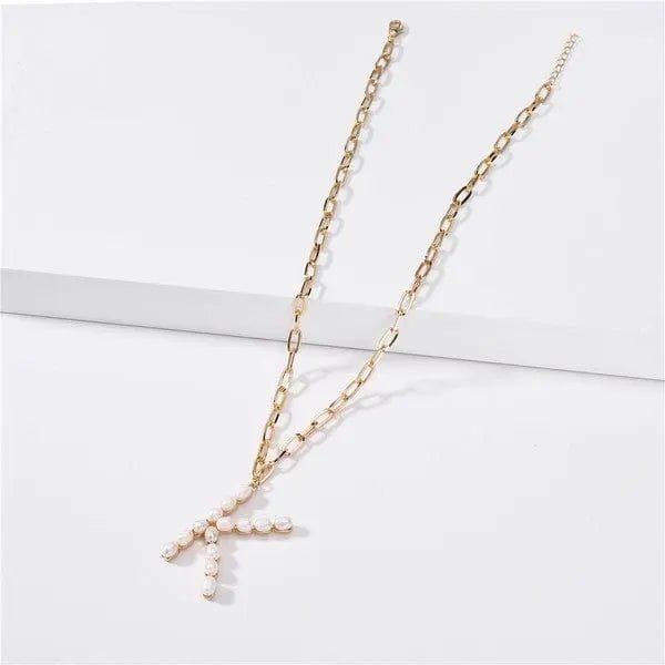 Fresh water pearl initial letter necklace - LECCE