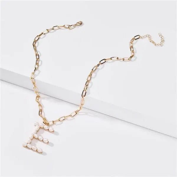 Fresh water pearl initial letter necklace - LECCE