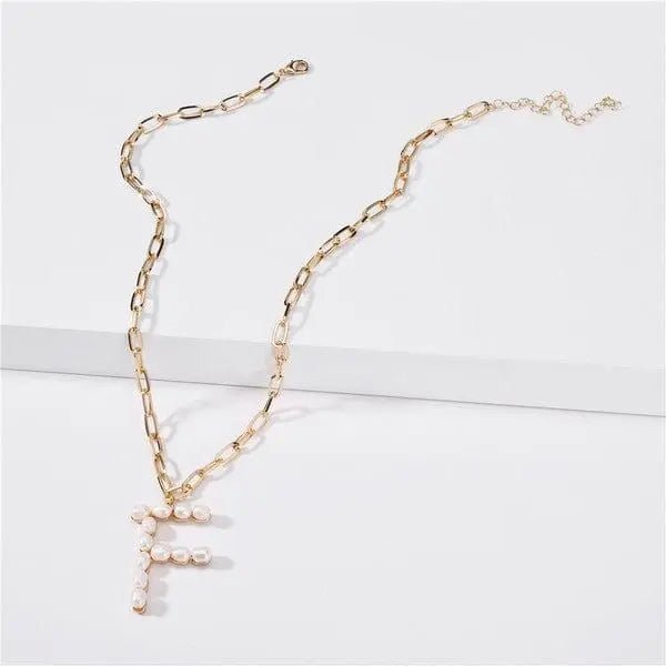 Fresh water pearl initial letter necklace - LECCE