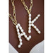 Fresh water pearl initial letter necklace - LECCE