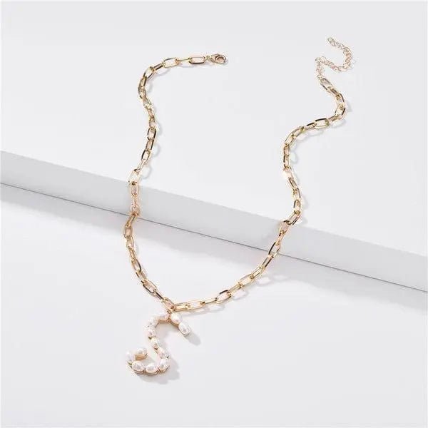 Fresh water pearl initial letter necklace - LECCE