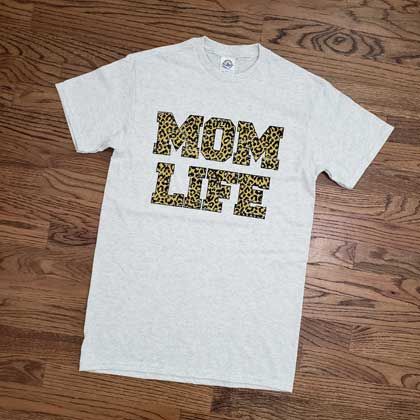 Leopard mom life t-shirt