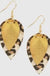 Pinched Leatherette Teardrop Animal Print Earrings