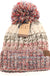 Fuzzy Lined Tri-Color Pom CC Beanie HAT1816 CC Brand