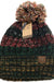 Fuzzy Lined Tri-Color Pom CC Beanie HAT1816 CC Brand