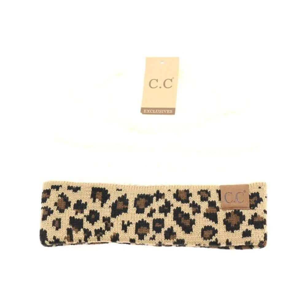 LEOPARD PRINT CC BEANIE IVORY