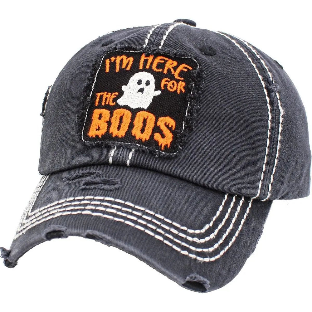 Here For The Boos washed vintage ballcap - LECCE