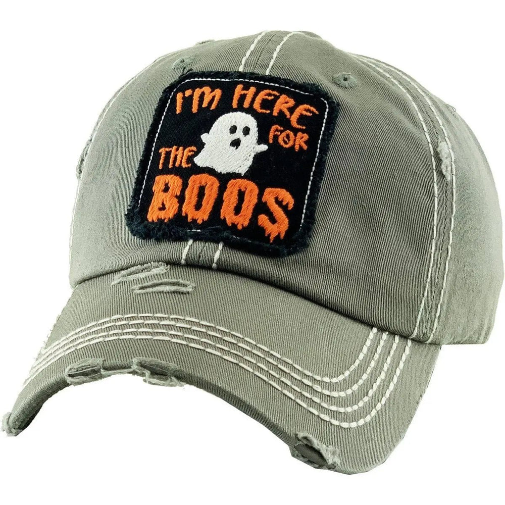Here For The Boos washed vintage ballcap - LECCE