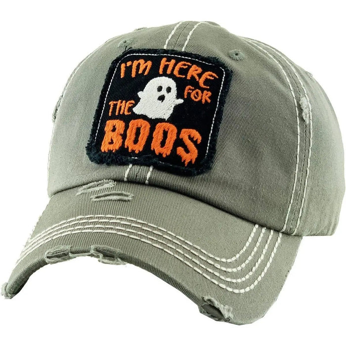 Here For The Boos washed vintage ballcap - LECCE